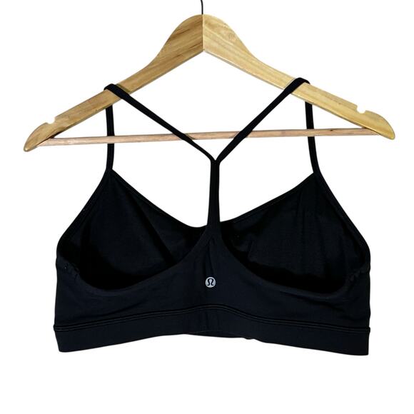 Lululemon Flow Y Sports Bra Nulu Womens 14 Black Light Support Athleisure Gym - Picture 4 of 5